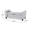 Tufted Armed Storage Ottoman Bench with Rolled Arms Button Stitching