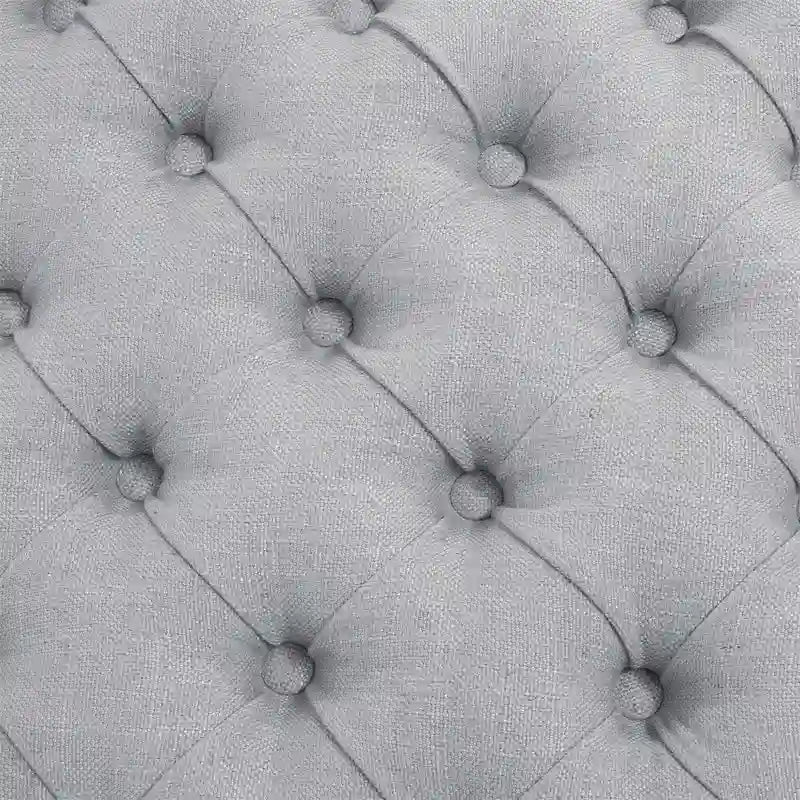 Tufted Armed Storage Ottoman Bench with Rolled Arms Button Stitching