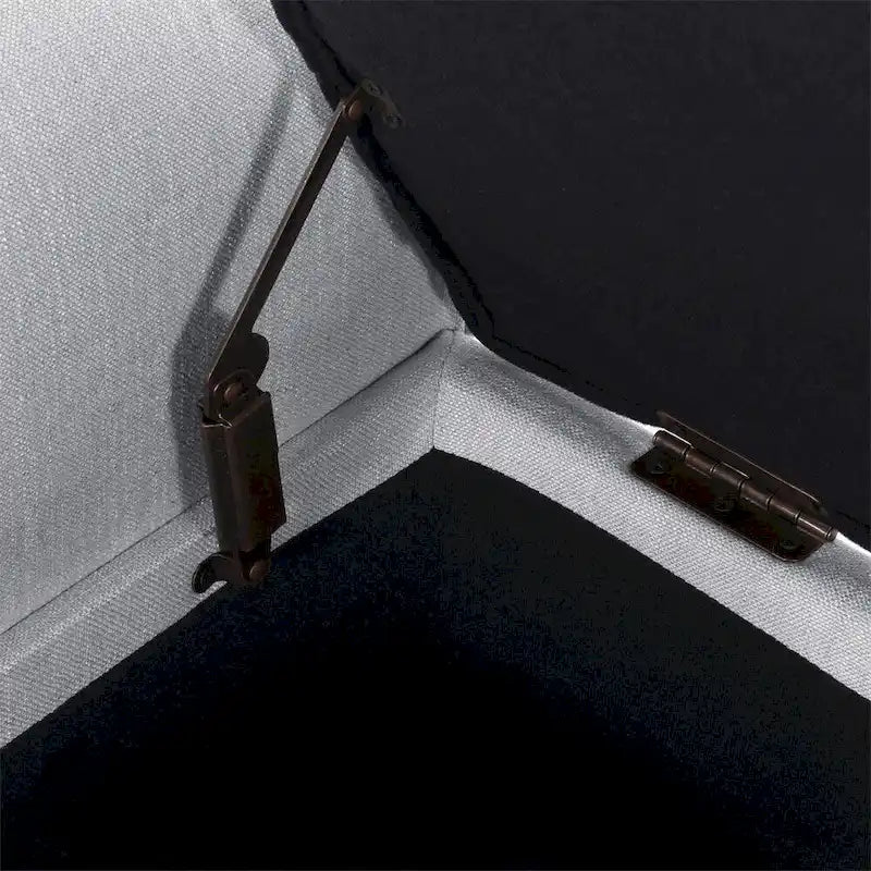 Tufted Armed Storage Ottoman Bench with Rolled Arms Button Stitching