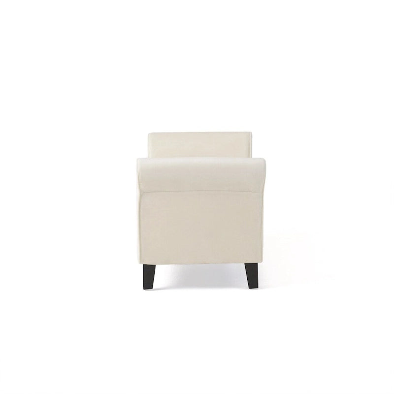 Tufted Armed Storage Ottoman Bench with Rolled Arms Button Stitching