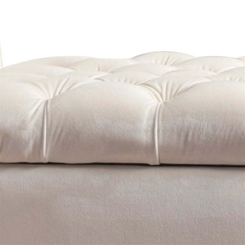 Tufted Armed Storage Ottoman Bench with Rolled Arms Button Stitching