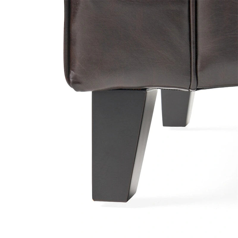 Tufted Armed Storage Ottoman Bench with Rolled Arms Button Stitching