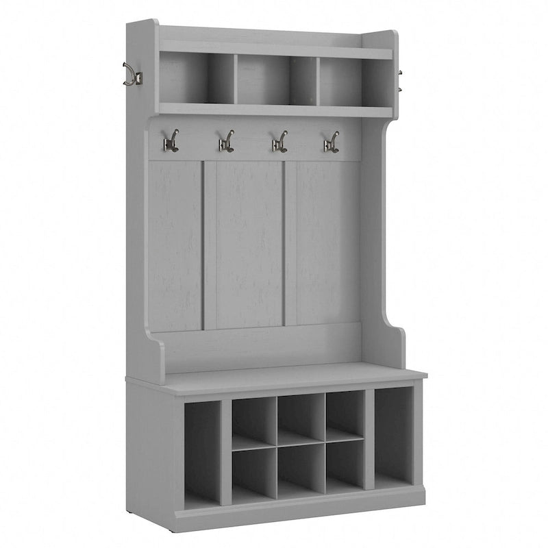 Transitional Entryway Hall Tree with Coat Hooks and Shoe Storage Bench