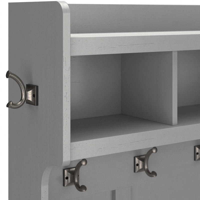 Transitional Entryway Hall Tree with Coat Hooks and Shoe Storage Bench