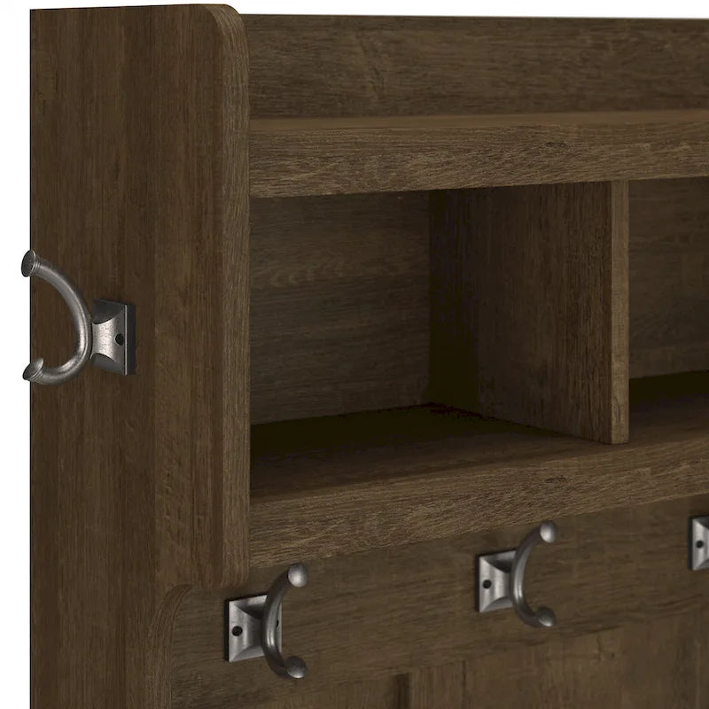 Transitional Entryway Hall Tree with Coat Hooks and Shoe Storage Bench