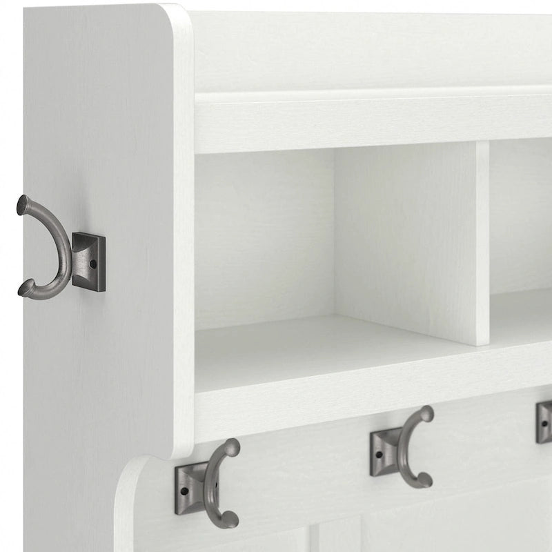 Transitional Entryway Hall Tree with Coat Hooks and Shoe Storage Bench