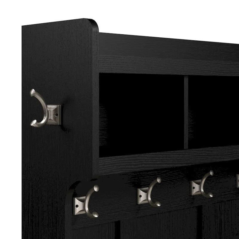 Transitional Entryway Hall Tree with Coat Hooks and Shoe Storage Bench