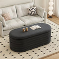 Upholstered Chenille Storage Ottoman Bench with Flip-Top Safety Hinge