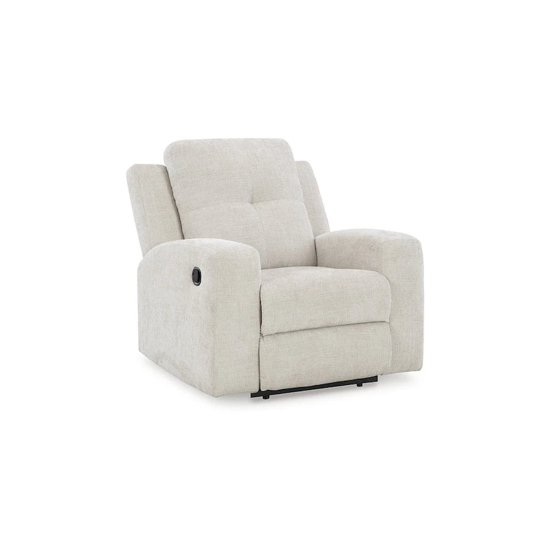 Zero Wall Recliner Chair Tufted Back Beige Orange Polyester Upholstery Pull Tab