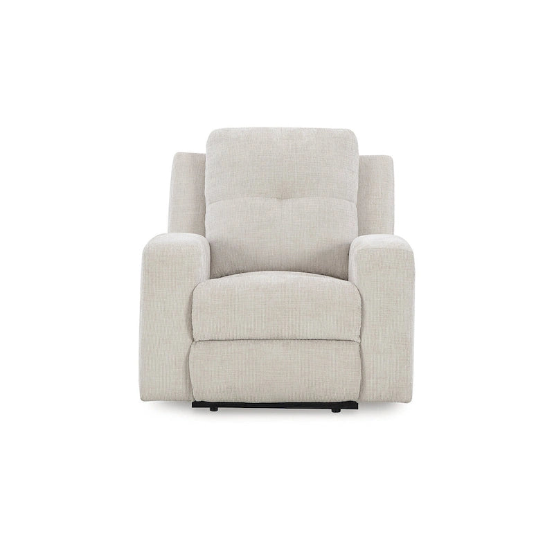 Zero Wall Recliner Chair Tufted Back Beige Orange Polyester Upholstery Pull Tab