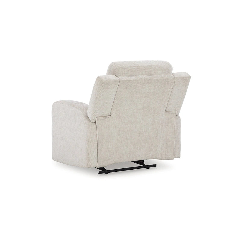 Zero Wall Recliner Chair Tufted Back Beige Orange Polyester Upholstery Pull Tab