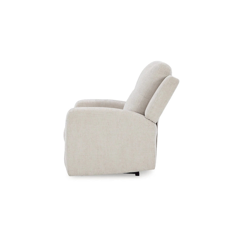 Zero Wall Recliner Chair Tufted Back Beige Orange Polyester Upholstery Pull Tab