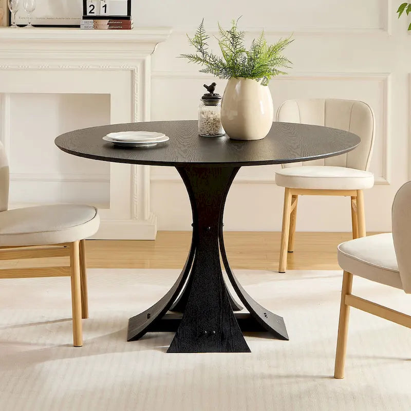 Ivory Upholstered Shell-Back Dining Chair with Natural Ash Wood Legs