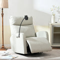 Power Recliner Swivel Rocker Chair with USB Port Light Gray