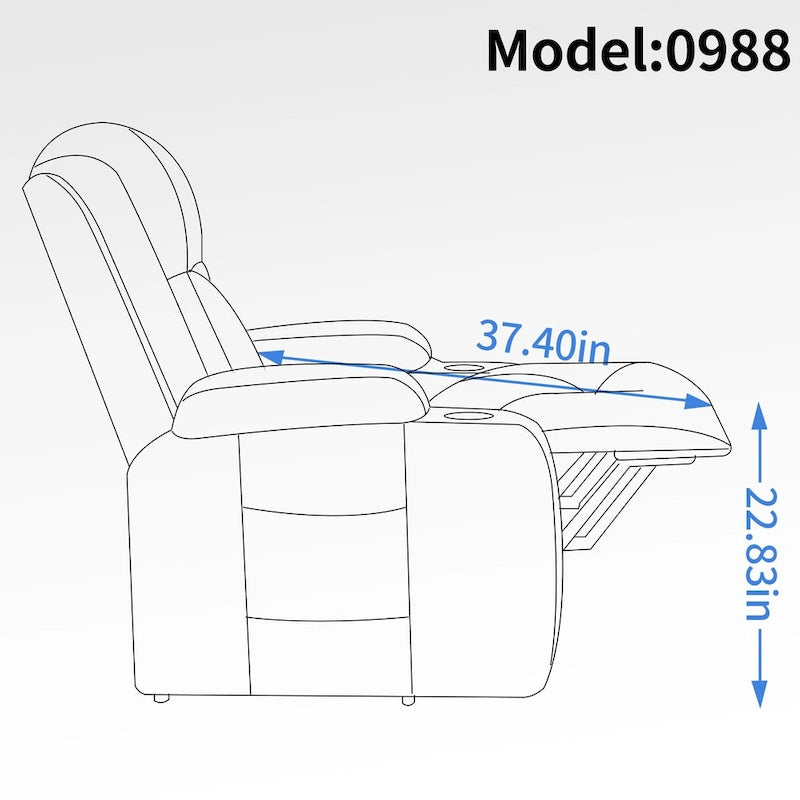 Power Lift Recliner Chair with Massage Heating USB Cup Holders Brown