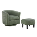 Green Corduroy Swivel Accent Chair with 360-Degree Rotation