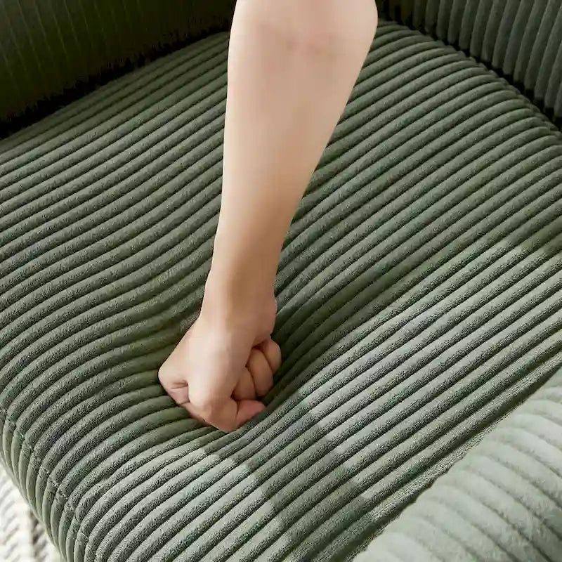 Green Corduroy Swivel Accent Chair with 360-Degree Rotation