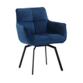 Swivel Velvet Accent Chair with Armrests and Metal Legs, Blue