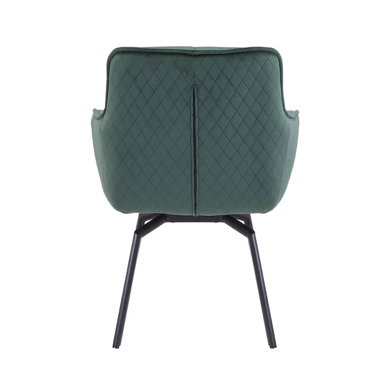 Swivel Velvet Accent Chair with Armrests and Metal Legs, Blue