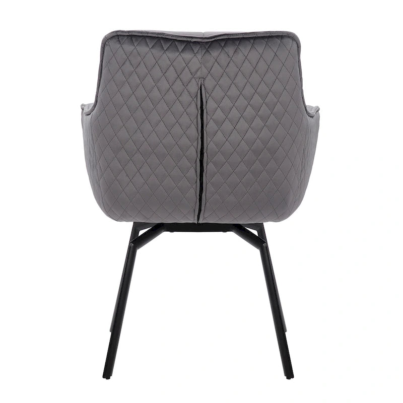 Swivel Velvet Accent Chair with Armrests and Metal Legs, Blue