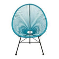 Round Woven Rope Lounge Chair with Steel Frame Multi-Color