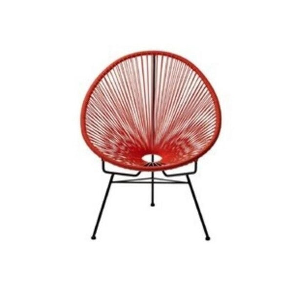 Round Woven Rope Lounge Chair with Steel Frame Multi-Color