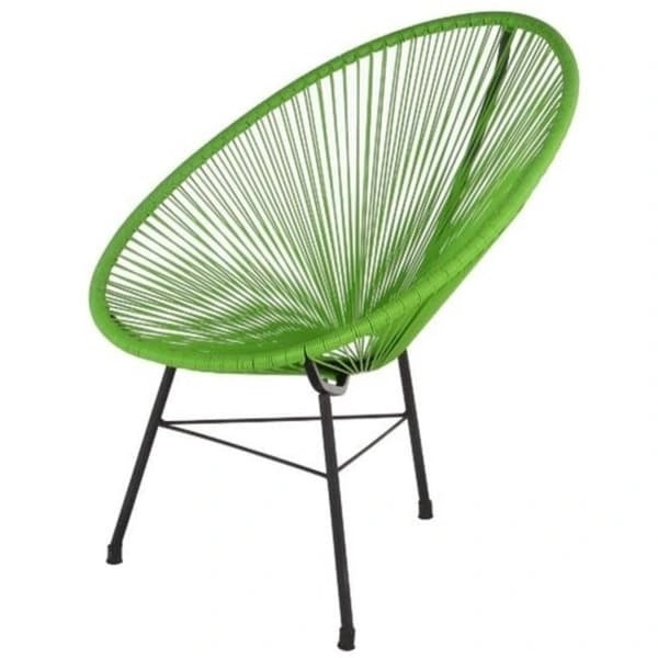 Round Woven Rope Lounge Chair with Steel Frame Multi-Color