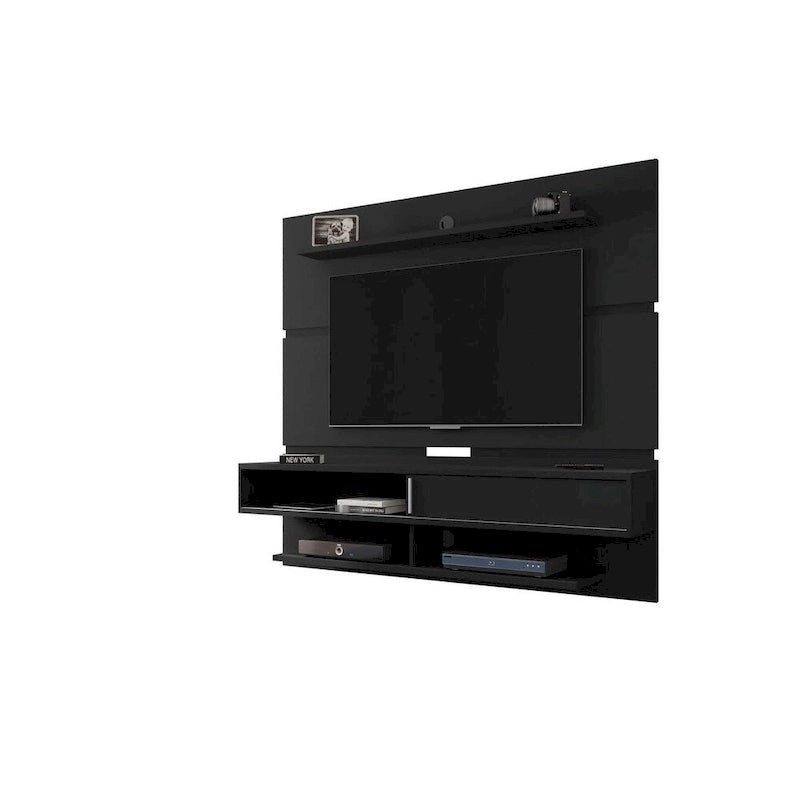 Wall-Mounted Floating TV Panel Entertainment Center with Storage Shelves