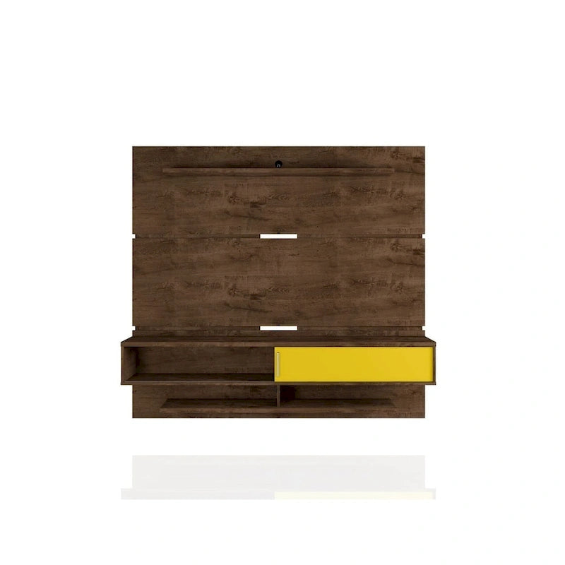 Wall-Mounted Floating TV Panel Entertainment Center with Storage Shelves