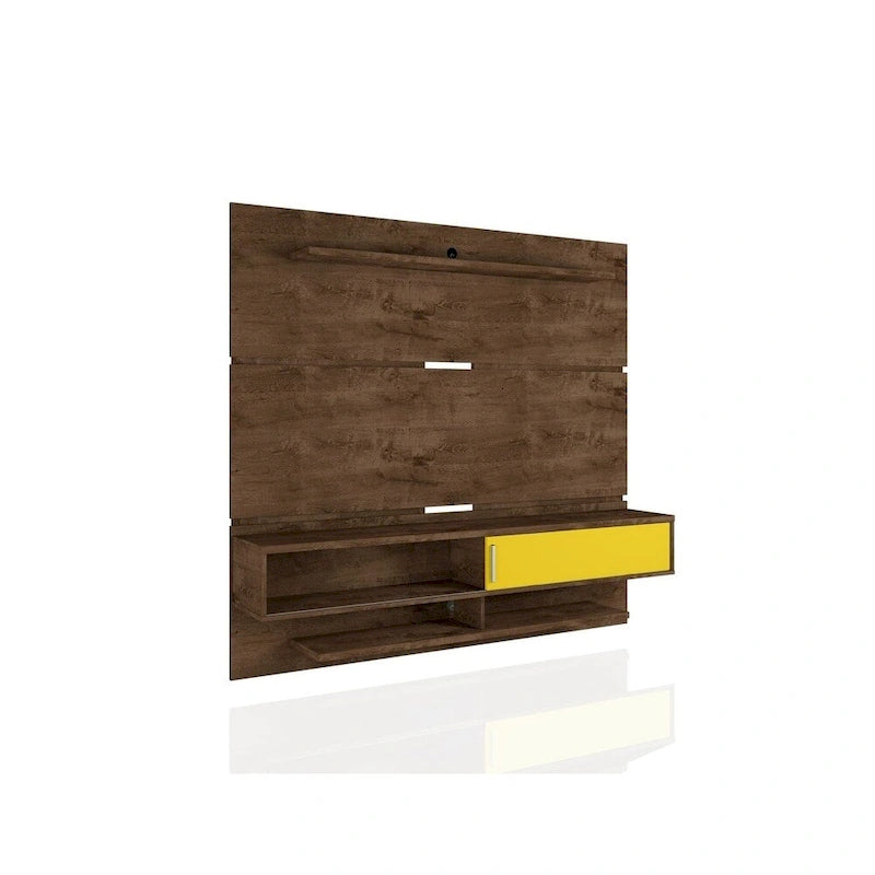 Wall-Mounted Floating TV Panel Entertainment Center with Storage Shelves