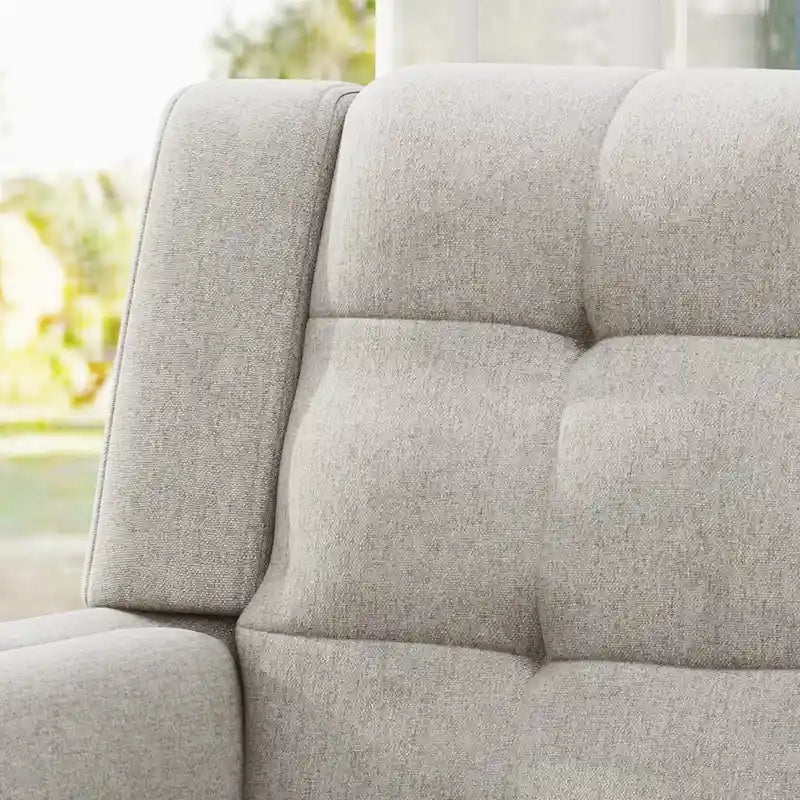 Mid-Century Modern Tufted Fabric Club Chair with Walnut Wood Legs
