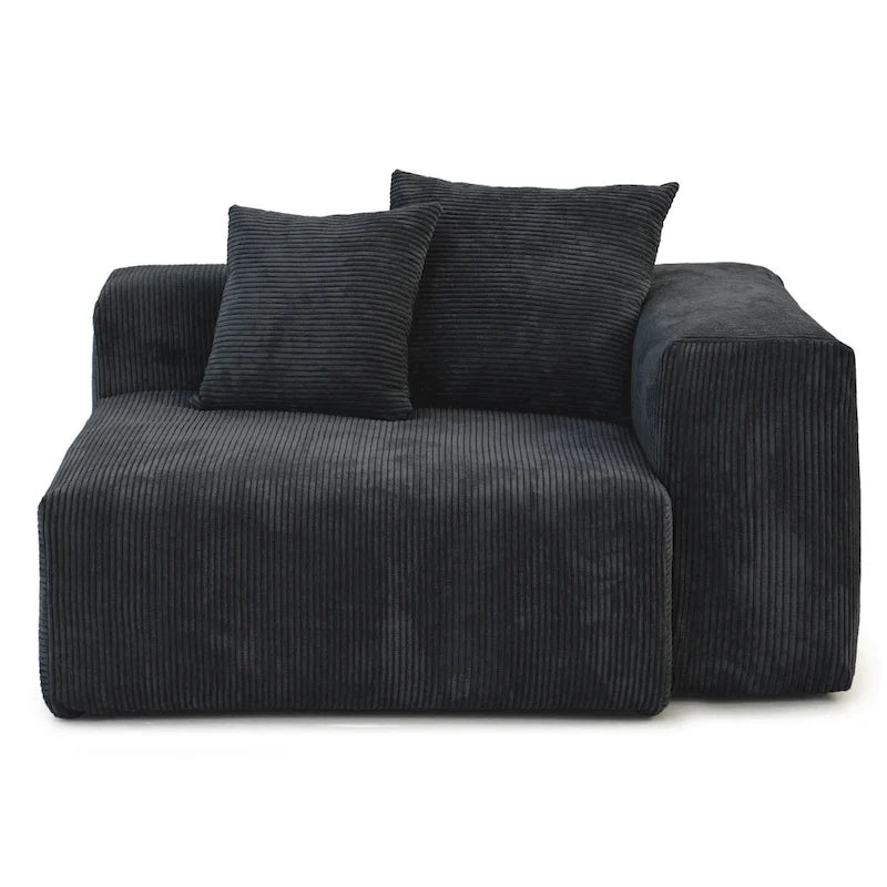 Deep Seat Corduroy Sofa 3-Seater Modern Living Room Couch with Cushions