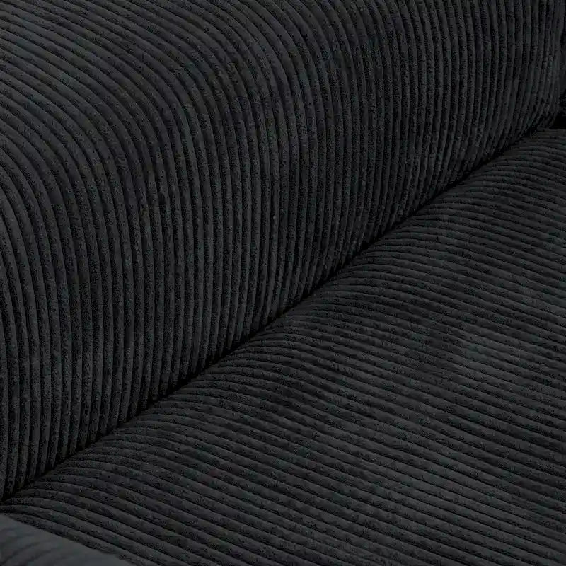 Deep Seat Corduroy Sofa 3-Seater Modern Living Room Couch with Cushions