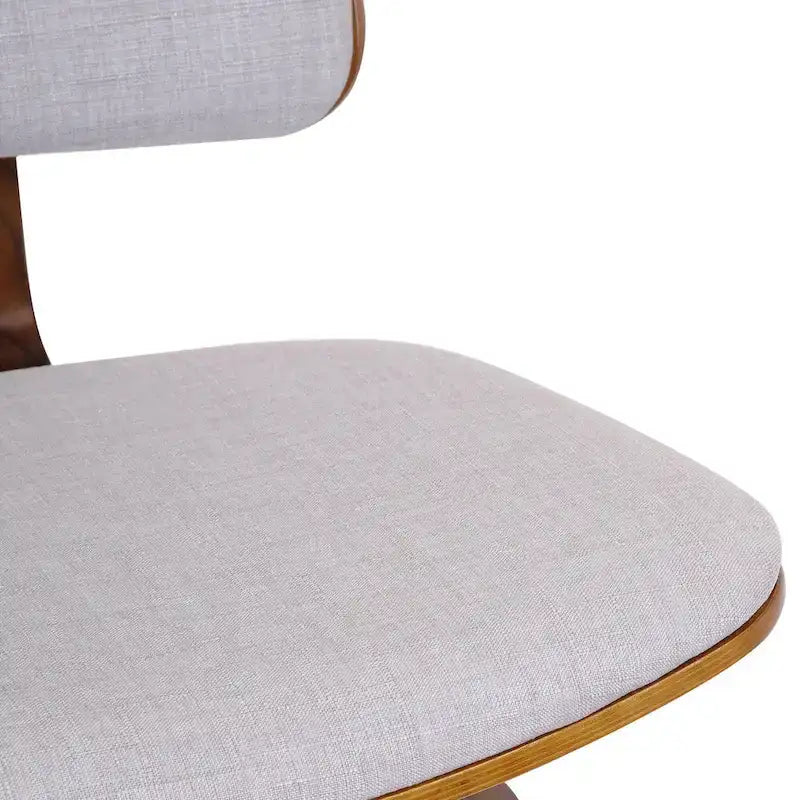 Swivel Counter Stool Fabric Upholstered Walnut Wood Frame Mid-Century Modern