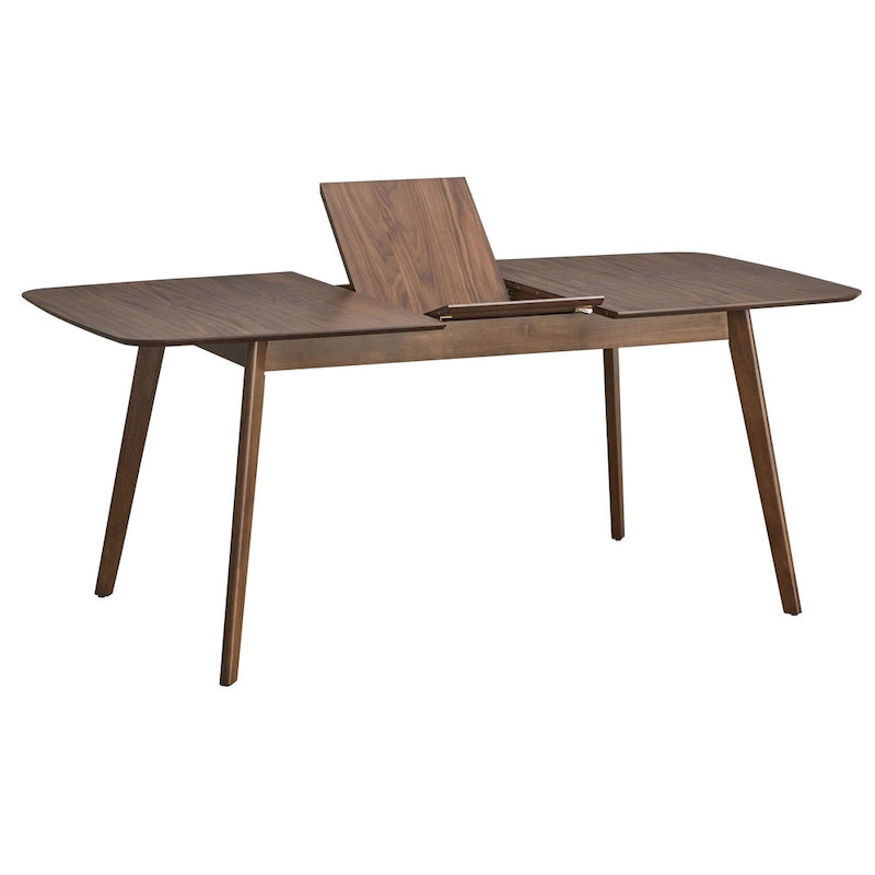 Mid-Century Modern Walnut Extendable Butterfly Leaf Wood Dining Table