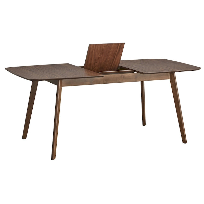 Mid-Century Modern Walnut Extendable Butterfly Leaf Wood Dining Table
