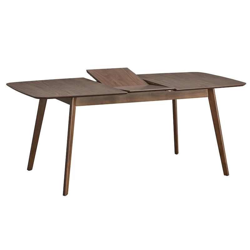 Mid-Century Modern Walnut Extendable Butterfly Leaf Wood Dining Table