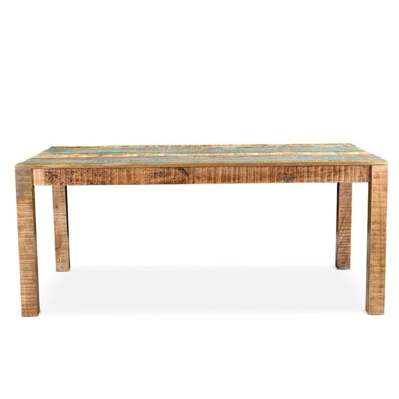 Reclaimed Mango Wood Rustic Multicolor Dining Table