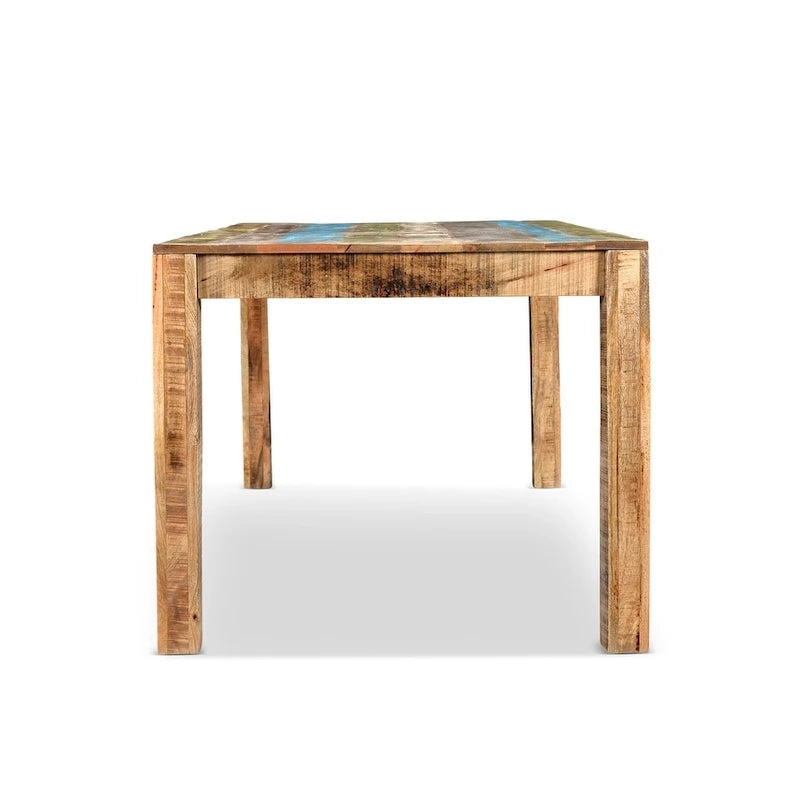 Reclaimed Mango Wood Rustic Multicolor Dining Table