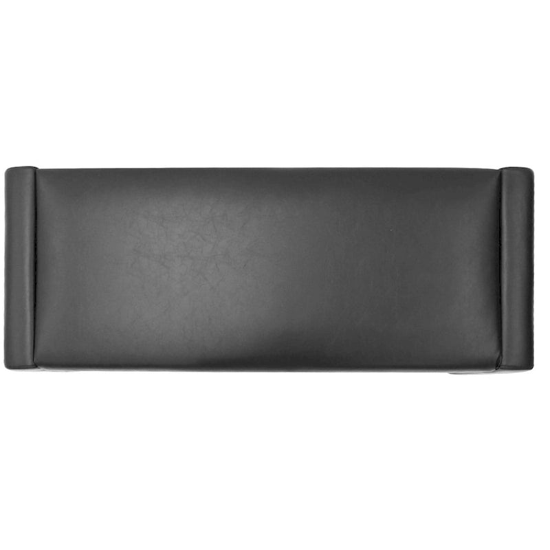 Upholstered Faux Leather Waterfall Bench Black Tan Olive