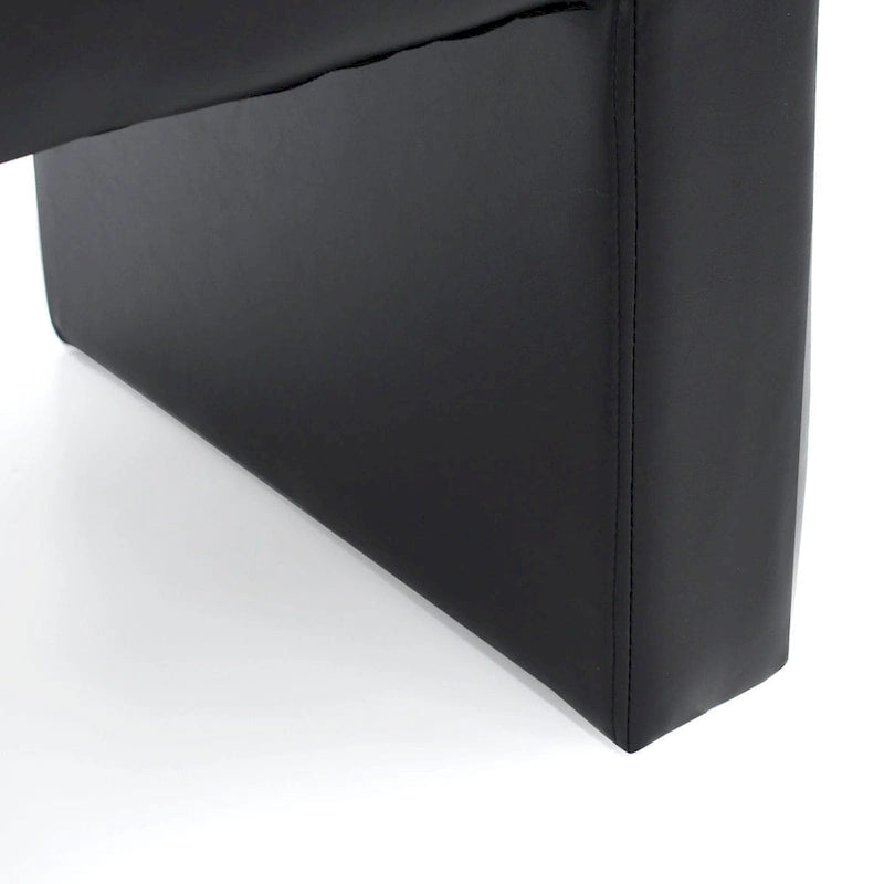 Upholstered Faux Leather Waterfall Bench Black Tan Olive