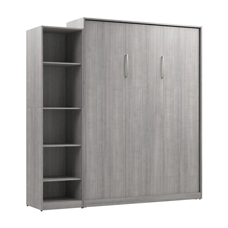 Queen Size Fold-Down Wall Murphy Bed with Brushed Nickel Hardware