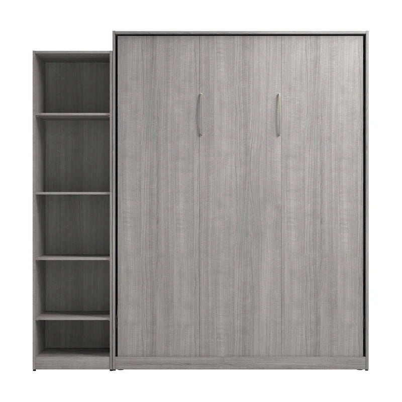 Queen Size Fold-Down Wall Murphy Bed with Brushed Nickel Hardware
