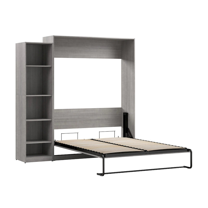 Queen Size Fold-Down Wall Murphy Bed with Brushed Nickel Hardware