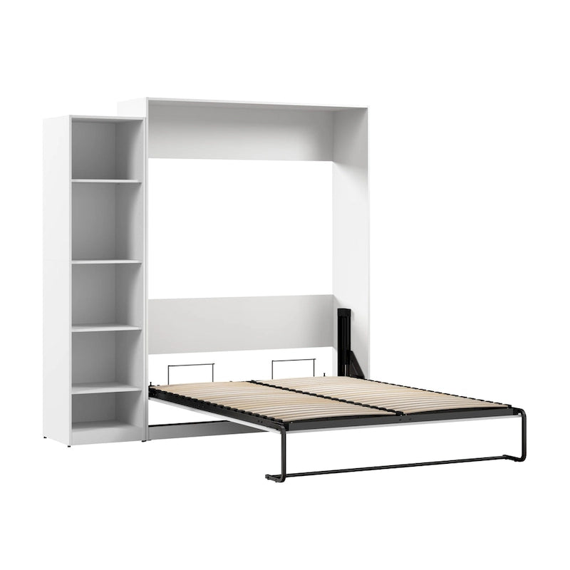 Queen Size Fold-Down Wall Murphy Bed with Brushed Nickel Hardware