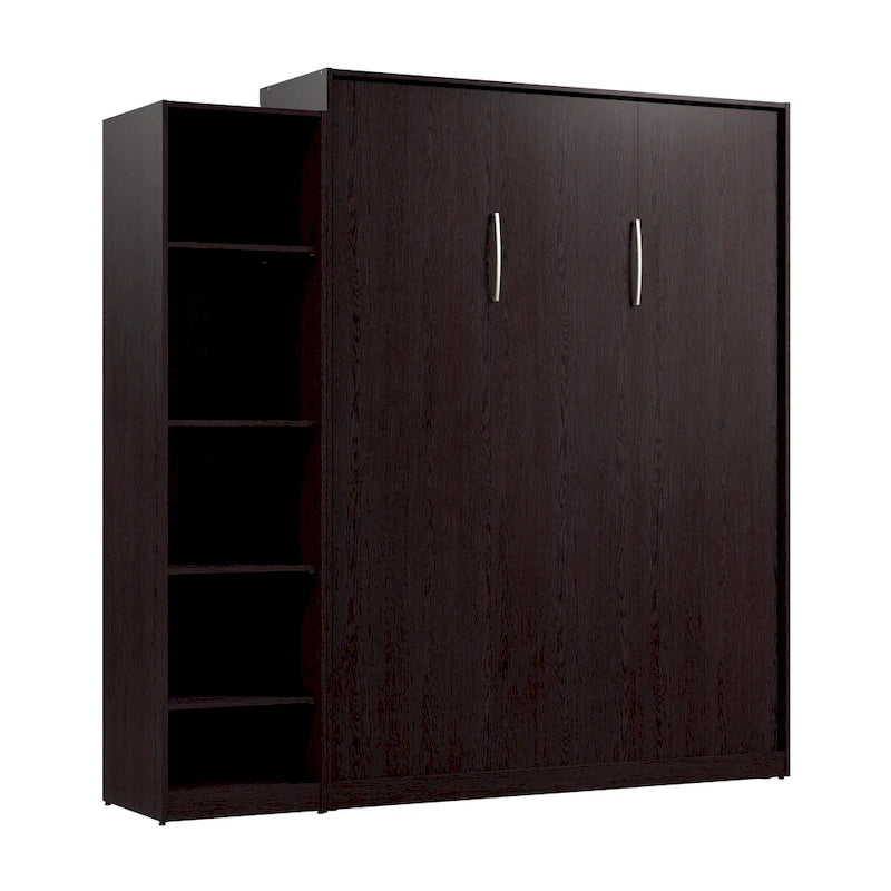 Queen Size Fold-Down Wall Murphy Bed with Brushed Nickel Hardware