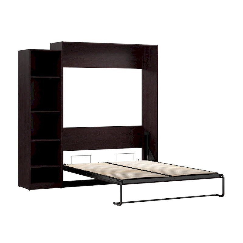 Queen Size Fold-Down Wall Murphy Bed with Brushed Nickel Hardware