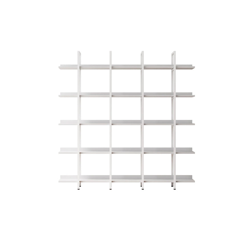 5-Tier Open Bookcase with Steel Frame MDF Shelves White Brown Black Grey