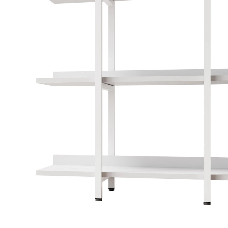 5-Tier Open Bookcase with Steel Frame MDF Shelves White Brown Black Grey