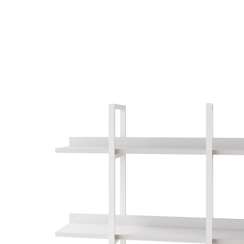 5-Tier Open Bookcase with Steel Frame MDF Shelves White Brown Black Grey
